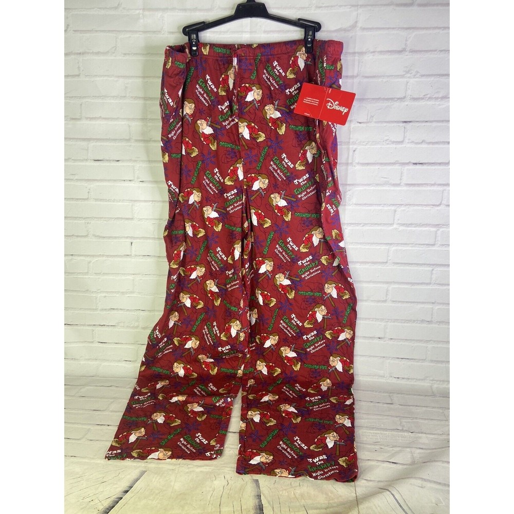 NEW Disney Snow White Grumpy All Over Print Sleep Sleepwear Pajama Pants Mens XL